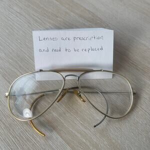 Vintage B&L Ray-Ban Outdoorsman Sunglasses READ Gold FRAMES ONLY 58-14